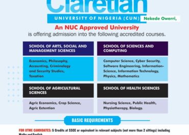 Claretian University Begins Admission Into her Diploma, Certificate and Distance Learning Programmes